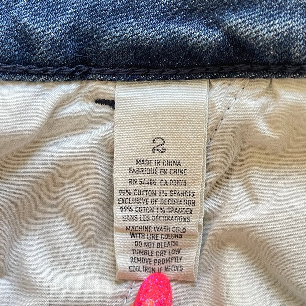 American Eagle Denim Shorts Blue Jean Stretch Size 2 - Picture 6 of 6
